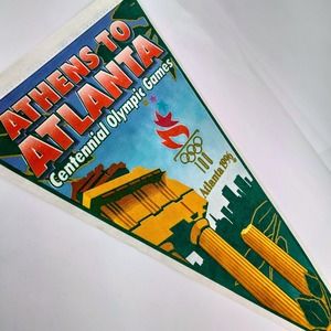 Athens to Atlanta 1996 Centennial Olympic Games Pennant Flag